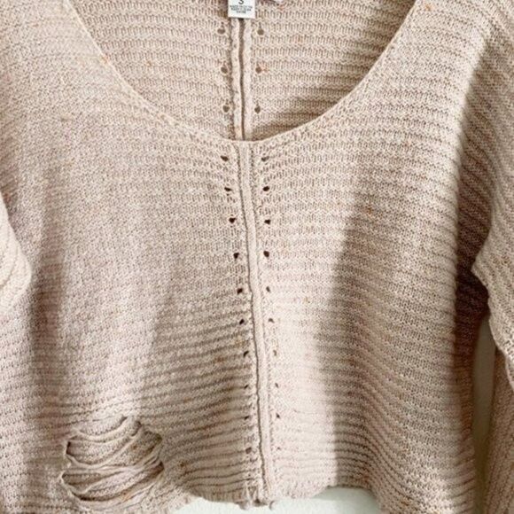 Wildfox Terra Crop Sweater Small – Soft Long Sleeve Knit Pullover - Picture 7 of 11